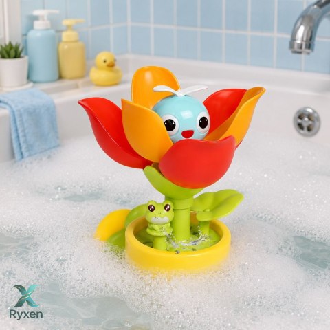 Zabawka Do Kąpieli Tulipan Kwiatek W Doniczce Konewka Fontanna Wodna LEAN TOYS