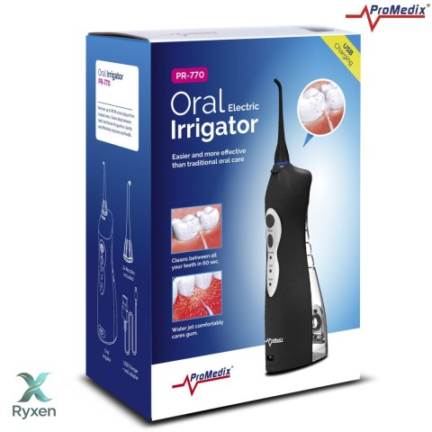 Irygator bezprzewodowy Promedix, dentystyczny, stomatologiczny do zębów, zapasowe końcówki , kolor czarny, PR-770 B ProMedix