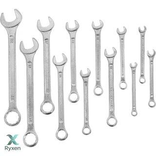 Klucz oczkowo-płaski, kpl. 12 szt., 6-22mm etui Mega