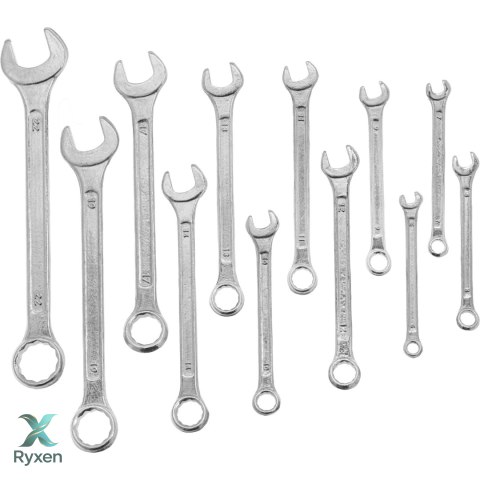 Klucz oczkowo-płaski, kpl. 12 szt., 6-22mm etui Mega