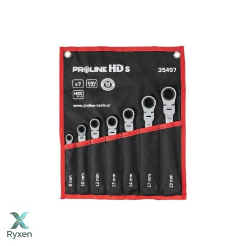 Klucze oczk-płask.grzech.przegub.7szt(8-19mm),cv,proline"hd" Proline