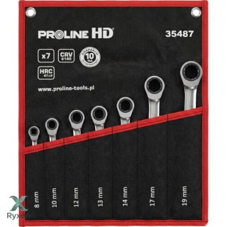 Klucze oczk-płask. z grzech. 7szt(8-19mm),cv, proline "hd" Proline