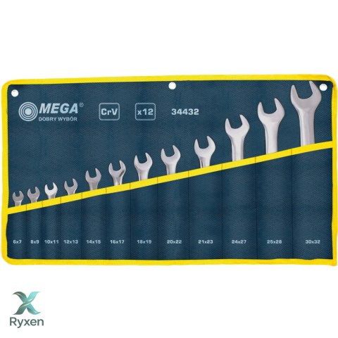 Klucze płaskie szt.12 (6*7-30*32mm), cv Mega