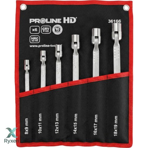 Klucze przegubowe nasadowe szt6(8x9-18x19mm),cv,proline "hd" Proline