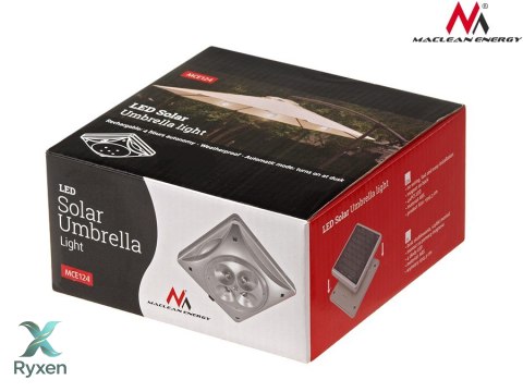 Lampa 4LED Maclean, Solarna, Oświetlenie parasola, MCE124 Maclean