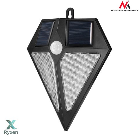 Lampa LED Maclean, Solarna, Ścienna, Z czujnikiem ruchu, 6 LED, 2x solar, MCE168 Maclean