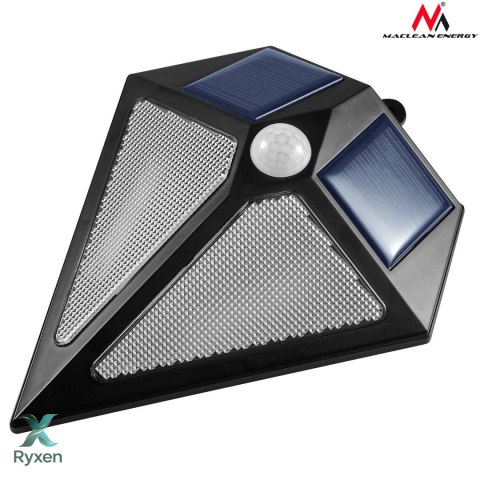 Lampa LED Maclean, Solarna, Ścienna, Z czujnikiem ruchu, 6 LED, 2x solar, MCE168 Maclean