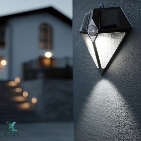 Lampa LED Maclean, Solarna, Ścienna, Z czujnikiem ruchu, 6 LED, 2x solar, MCE168 Maclean