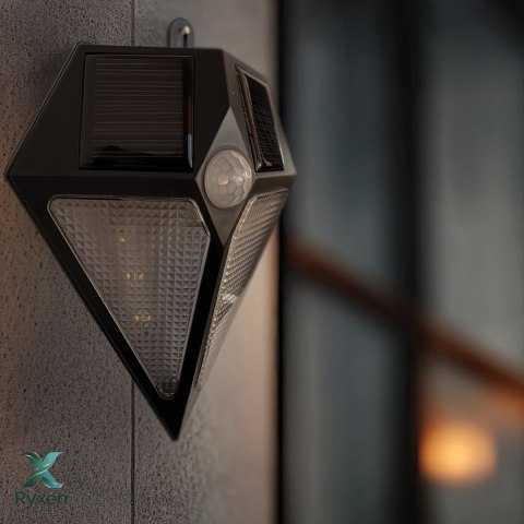 Lampa LED Maclean, Solarna, Ścienna, Z czujnikiem ruchu, 6 LED, 2x solar, MCE168 Maclean
