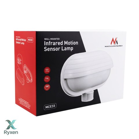 Oprawa ścienna Maclean, z czujnikiem PIR, max. 60W, 180°, MCE33 W Maclean