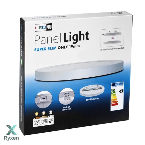 Panel plafon LED 7in1 podtynkowy natynkowy ultra slim 30W 3 kolory (WW, NW, CW) Led4U LD142 mikrofala wbudowany zasilacz Led4U