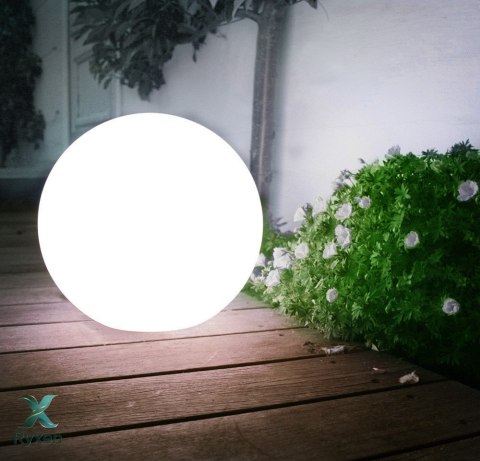 Solarna lampa wolnostojąca ogrodowa GreenBlue, kula 15x15x48cm, bialy LED, GB121 GreenBlue