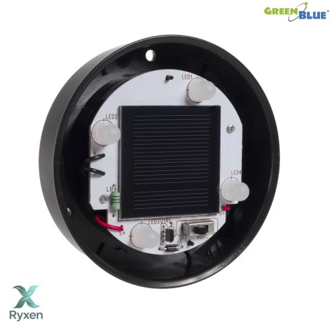 Solarna lampa wolnostojąca ogrodowa GreenBlue, kula 15x15x48cm, bialy LED, GB121 GreenBlue