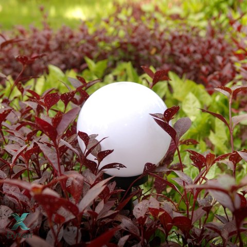 Solarna lampa wolnostojąca ogrodowa GreenBlue, kula 15x15x48cm, bialy LED, GB121 GreenBlue
