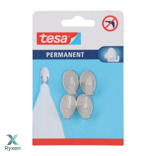 Haczyki permanentne 4 szt. "xs", owalne, metalowe Tesa