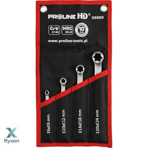 Klucze oczkowe torx, kpl. 4szt. e6-e24, proline "hd" Proline