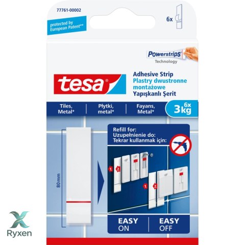 Plastry montażowe 6szt do 3kg do płytek(77761-00007-00) Tesa