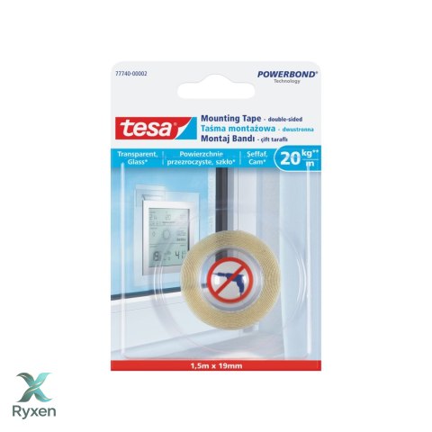 Taśma montażowa 1.5m:19mm przezroczysta(77740-00007-00) Tesa