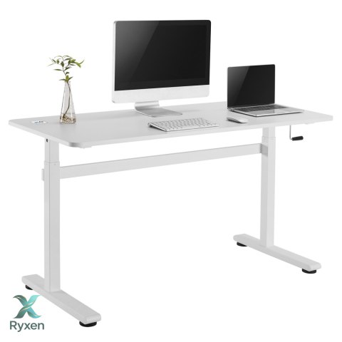 Biurko ręczna regulacja wys Ergo Office, max 40 kg, max wys 117cm, z blatem do pracy stojąco siedzącej, ER-401 W Ergo Office