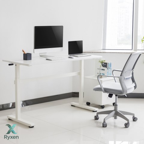 Biurko ręczna regulacja wys Ergo Office, max 40 kg, max wys 117cm, z blatem do pracy stojąco siedzącej, ER-401 W Ergo Office