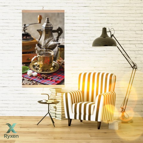 Grzejnik na podczerwień - giętki panel grzewczy 430W TRIO wzór 5 kawa, wymiary 100x57cm z regulatorem TRIO