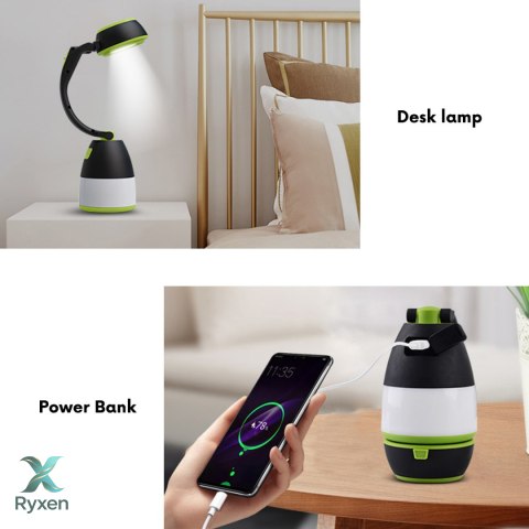 Lampa LED 3w1 Maclean, kempingowa, biurkowa, latarka, 1W, 60-200lm, Cold White 6000K, 18650 1500mAh, funkcja powerbanku MCE298 Maclean