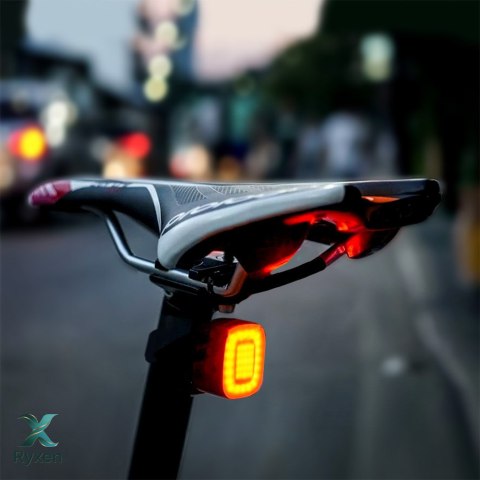 Lampka LED Maclean, Rowerowa tylna, Sensor zmierzchu, USB AUTO STOP COB, Max.125lm, Acu 450mAh, MCE355 Maclean