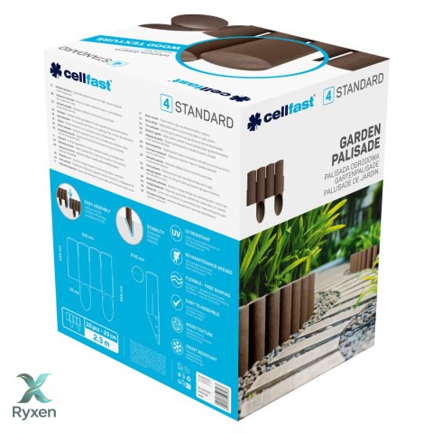 Palisada ogrodowa Cellfast Standard 4 brązowa CELLFAST