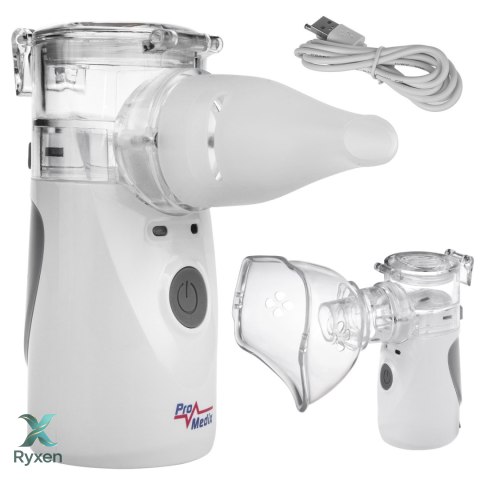 Przenośny / podręczny bezprzewodowy inhalator nebulizator Promedix, zestaw, maski, PR-835 ProMedix