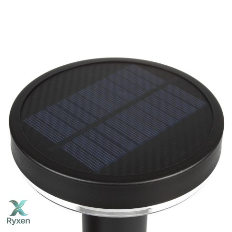 Solarna lampa LED Maclean, z czujnikiem, 3 tryby, wbijana, Li-ion 18650, IP44, 3,7V, 1200 mAh, Czarna, MCE465 B Maclean