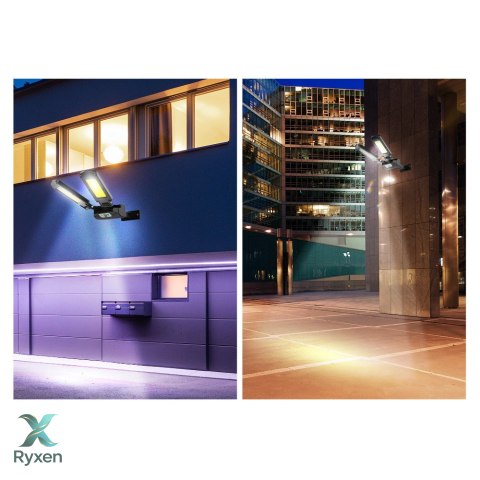 Solarna lampa uliczna LED z czujnikiem ruchu i pilotem Maclean IP54, 5W, 2x450lm, 6500K, Li-ion 2400 mAh, 3 tryby pracy MCE447 Maclean