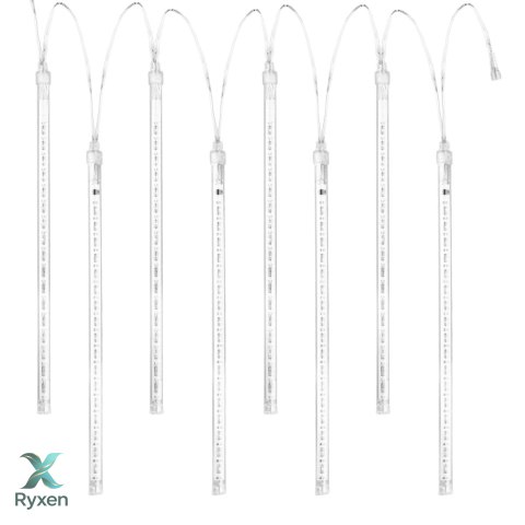 Solarne lampki LED Maclean, 2,4m długościi, 144 diody LED, 8 sopli RGB, tryb opadających sopli, bateria Li 800mAh, MCE412 Maclean