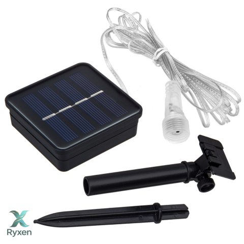 Solarne lampki LED Maclean, 2,4m długościi, 144 diody LED, 8 sopli RGB, tryb opadających sopli, bateria Li 800mAh, MCE412 Maclean