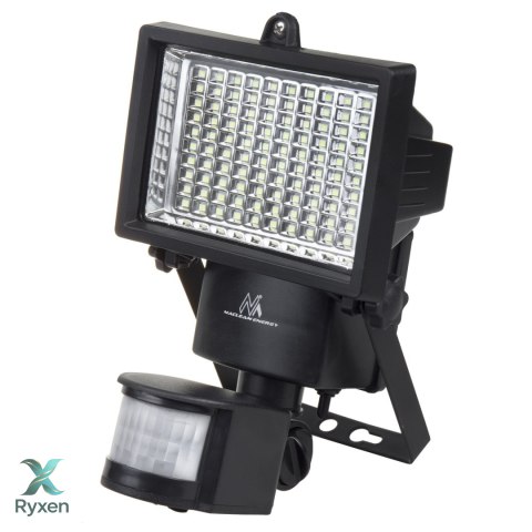 Solarny naświetlacz LED z czujnikiem ruchu Maclean Energy IP44, 6W, 360lm, 6000K zimna biała, akumulator Li-ion 2400 mAh, 5,5V D Maclean