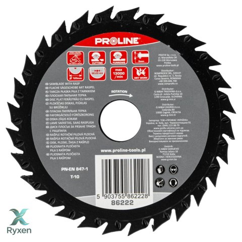 Tarcza płaska piła z tarnikiem grube zęby 125mm proline Proline