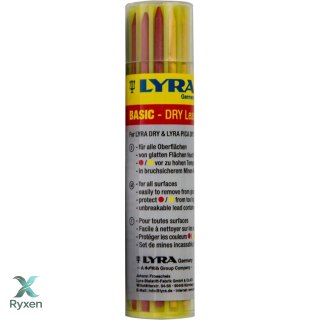 Wkłady wym.2.8mm:grafit*6,żół*3,czerw*3.marker.lyra-drybasic LYRA
