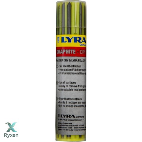 Wkłady wym.2.8mm grafitowe do markerów 12szt w kpl.lyra-dry LYRA