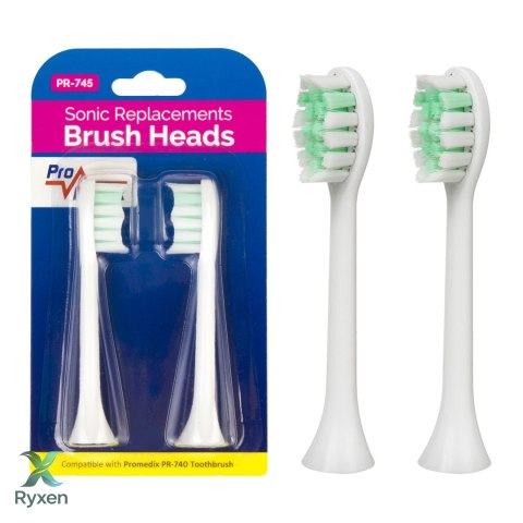 Zestaw zapasowych szczoteczek do PR-740 W Promedix, 2 szt, kolor biały, PR-745 W ProMedix