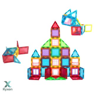 Klocki Magnetyczne 3D Układanka Konstrukcyjna Kolorowe 45 el. LEAN TOYS