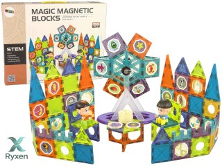 Klocki Magnetyczne Budowle 3D Diabelski Młyn 155 Elementów LEAN TOYS