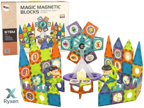 Klocki Magnetyczne Budowle 3D Diabelski Młyn 155 Elementów LEAN TOYS