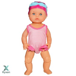 Lalka Bobas Pływająca Do Kąpieli Porusza Kończynami Różowy Strój LEAN TOYS