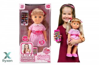 Lalka natalia chodząca ze smartfonem 41cm ARTYK