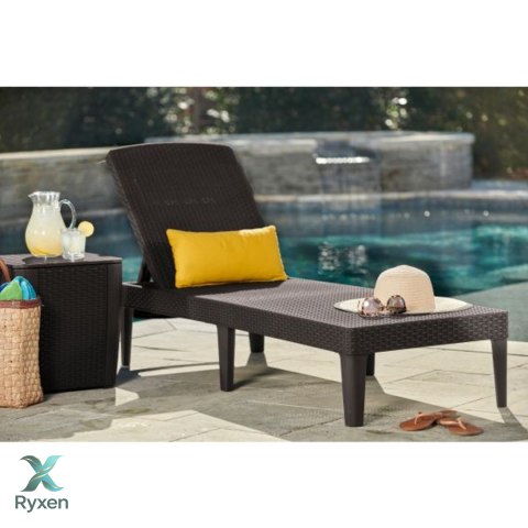 Leżak ogrodowy regulowany Jaipur Sun Lounger brązowy Curver