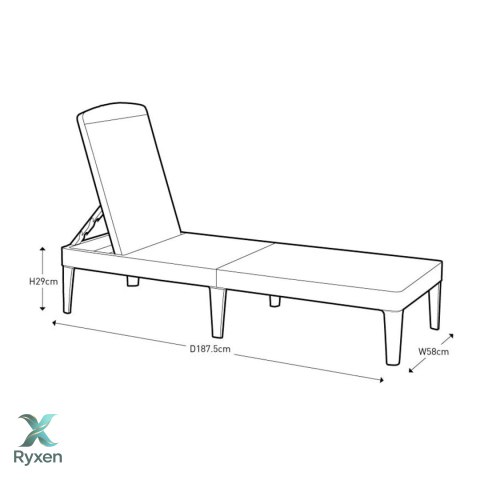 Leżak ogrodowy regulowany Jaipur Sun Lounger grafitowy Keter