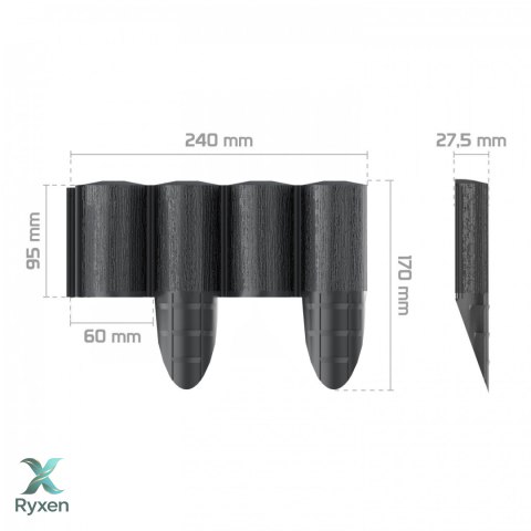 Palisada ogrodowa Cellfast ECO 2,4 m antracytowa CELLFAST