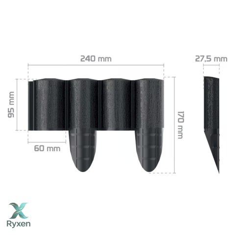 Palisada ogrodowa Cellfast ECO 2,4 m antracytowa CELLFAST