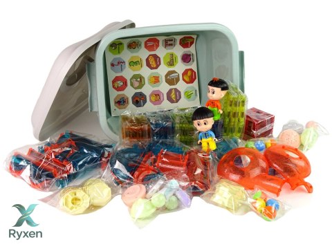Świecąca Zjeżdżalnia Dla Kulek Klocki Magnetyczne W Pudełku 150 Elementów LEAN TOYS