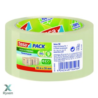 Taśma pakowa eco 66m:50mm transparent Tesa