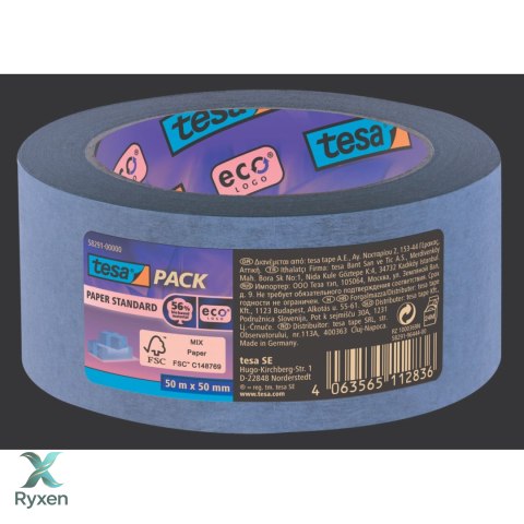 Taśma pakowa papier standard eco logo 50m:50mm brązowa Tesa